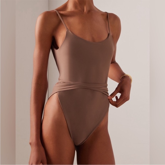 Free People Mare Purpetua  One-Piece in “coco” size Med beach tropical minimal - Picture 1 of 11